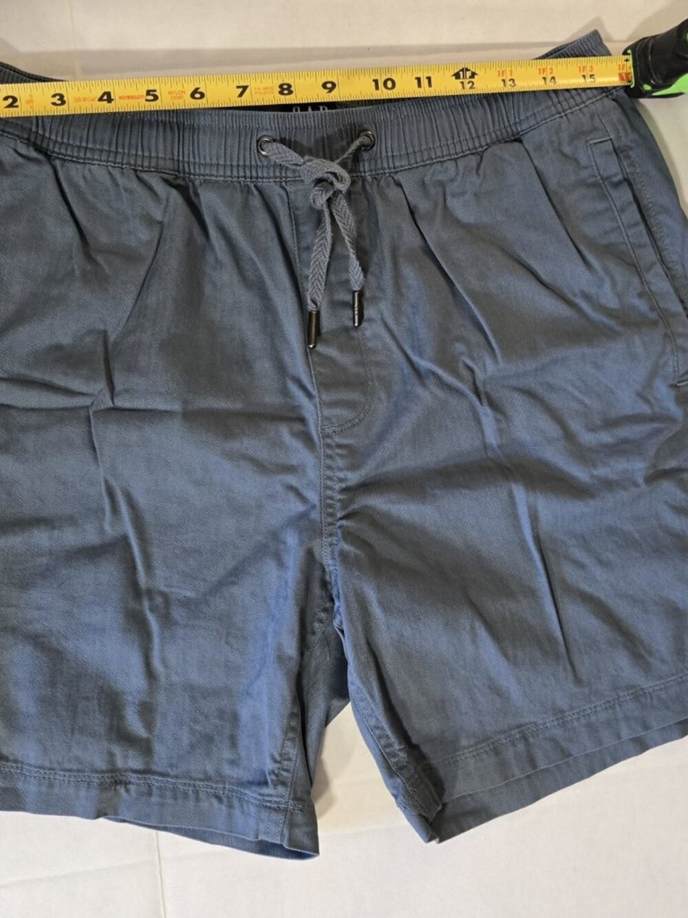 Gap Mens M Slate Blue Easy Shorts Pull On Stretch Twill Drawstring Elastic Waist